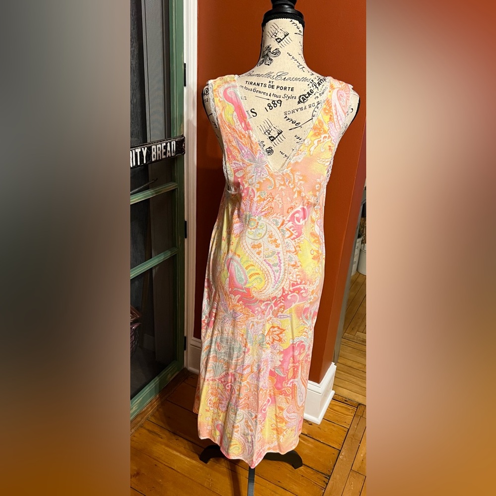 Ralph Lauren Paisley Sleeveless Nightgown Cotton Lace- Maxi Length 💕 NWOT! - Picture 10 of 13
